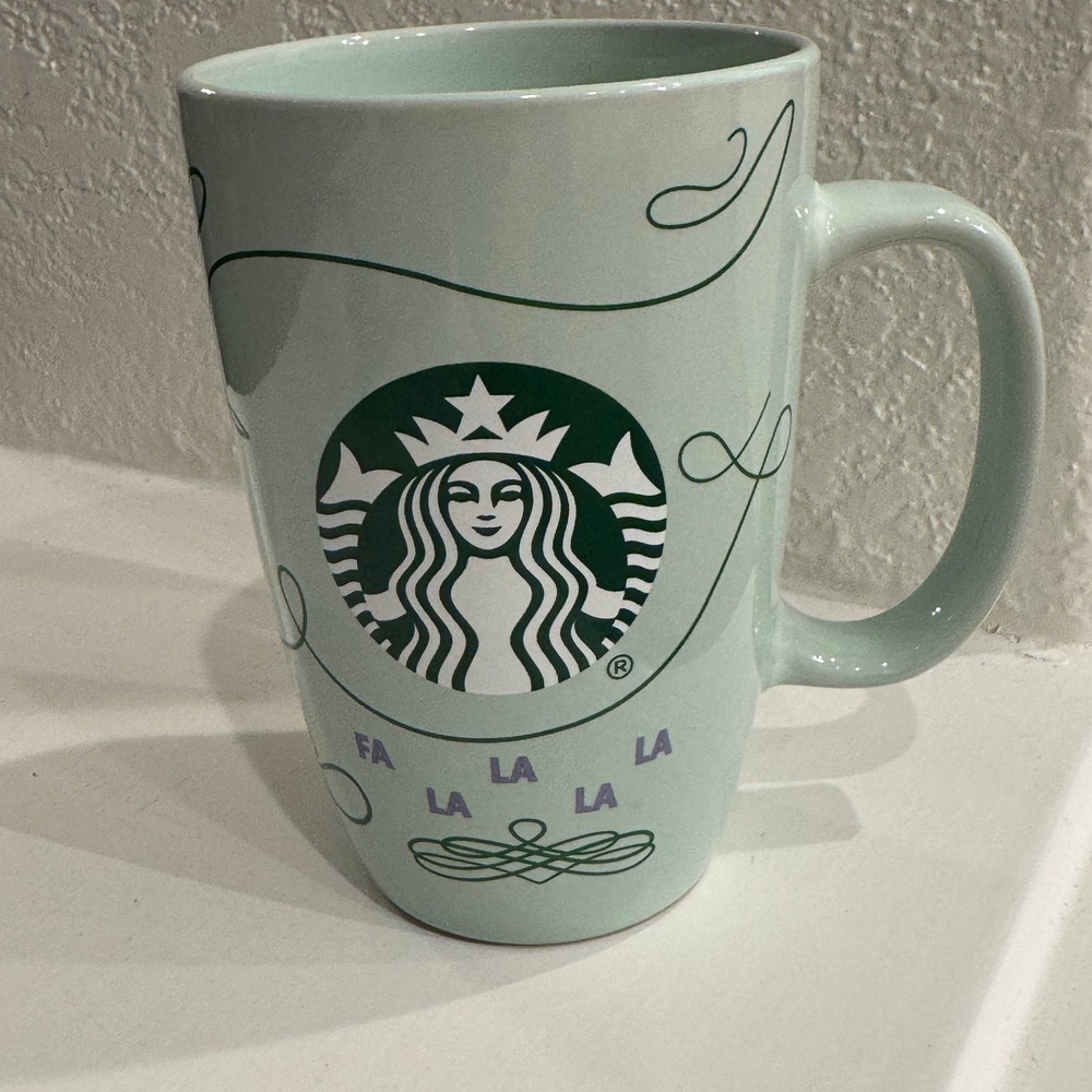 Starbucks Mug Fa La La Holiday Green 12 oz Coffee Cup‎ Christmas 2020